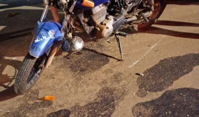 Jaru: Motociclista se envolve em acidente e fica ferido na Avenida D. Pedro I