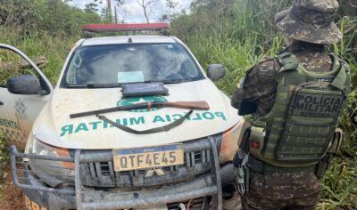 Ação conjunta apreende arma de fogo e motocicleta em unidade de conservação em machadinho D'oeste