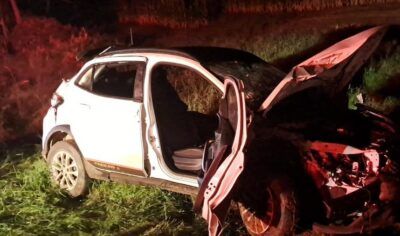 Jaru: Grave colisão na BR-364 entre Fiat Argo e Gol termina em capotamento após tentativa de ultrapassagem