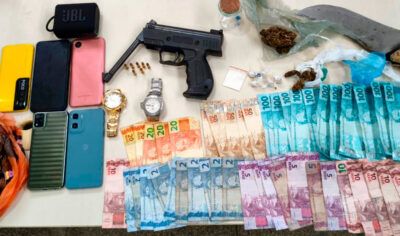 Ji-paraná: suspeito tenta fugir, mas acaba preso com drogas, arma e dinheiro pela PM