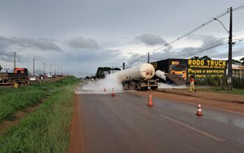 Porto Velho: Vazamento de CO2 em caminhão mobiliza Bombeiros e causa alerta na BR-364