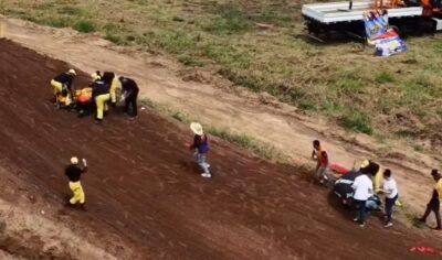 Cacoal: Presidente do Esquadrão do Barro de Jaru, Jhonson, fica ferido após acidente em pista de Motocross