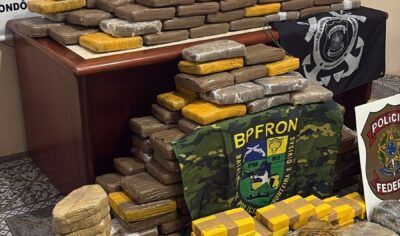 Polícia intercepta embarcação com mais de 301 kg de entorpecentes no rio Madeira