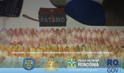 ARIQUEMES: PATAMO DO 7º BPM APREENDE DROGAS E CONDUZ SUSPEITOS POR TRÁFICO
