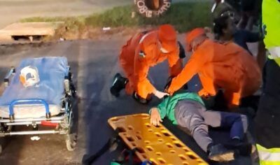 Jaru: Motociclista fica ferida após colisão entre Honda Biz e carro na manhã deste domingo na BR-364
