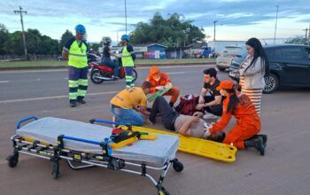 Jaru: Motociclista fica ferido após colisão com caminhonete na avenida JK