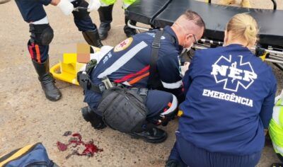 Grave colisão na saída de Ariquemes para Jaru deixa motociclista gravemente ferido