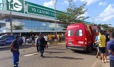 Jaru: Motociclistas ficam feridos após colisão em frente ao IG Centro Comercial