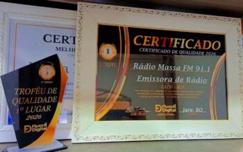 Massa FM Jaru conquista Certificado de Qualidade 2026 e recebe Troféu de 1º Lugar