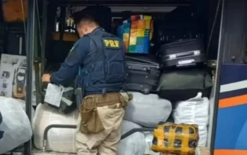 PRF encontra ossada humana dentro de mala em ônibus