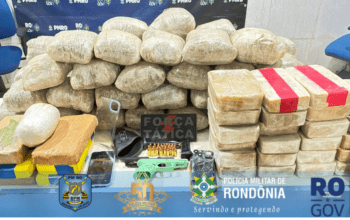 ARIQUEMES – FORÇA TÁTICA APREENDE 82 QUILOS DE DROGAS, PISTOLA E MUNIÇÕES DURANTE A OPERAÇÃO CONTRA O CRIME ORGANIZADO