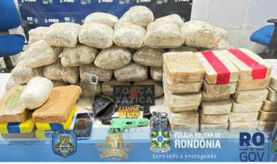 ARIQUEMES – FORÇA TÁTICA APREENDE 82 QUILOS DE DROGAS, PISTOLA E MUNIÇÕES DURANTE A OPERAÇÃO CONTRA O CRIME ORGANIZADO