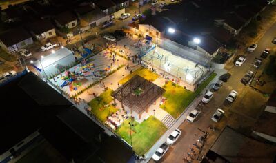 Prefeitura de Jaru inaugura nova praça pública e quadra poliesportiva no bairro Jardim Primavera