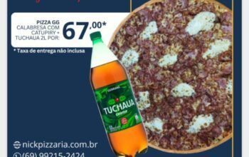 Nick Pizzaria lança mega promoção imperdível para esta segunda-feira pizza GG com refrigerante por R$67 reais