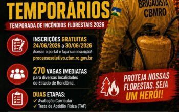 Rondônia abre inscrições para contratação de 270 brigadistas temporários de combate a incêndios florestais