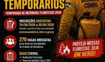 Rondônia abre inscrições para contratação de 270 brigadistas temporários de combate a incêndios florestais