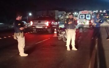 Jaru: Motociclista fica ferido ao rampar quebra-molas na BR-364 próximo à Tend Tudo Auto Elétrica