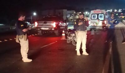 Jaru: Motociclista fica ferido ao rampar quebra-molas na BR-364 próximo à Tend Tudo Auto Elétrica