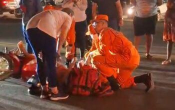 Jaru: Mulher é atingida por Honda Biz ao tentar atravessar a Br-364 na noite desta Segunda-feira (08)