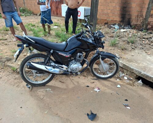 Jaru: Motociclista fica ferido após colisão com Saveiro em cruzamento no Setor 07