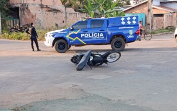 Jaru: Homem fica ferido após cair de motocicleta no cruzamento da Linha 605 com a Rua Rio Grande do Sul