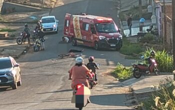 Jaru: Motociclista e ciclista ficam feridas após colisão na Padre Chiquinho nesta Segunda-Feira (17)