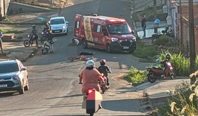 Jaru: Motociclista e ciclista ficam feridas após colisão na Padre Chiquinho nesta Segunda-Feira (17)