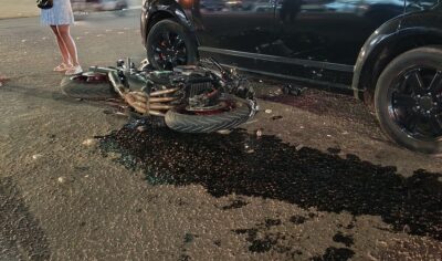 Jaru: Acidente deixa motociclista ferido no cruzamento da Ceará com Dom Pedro I