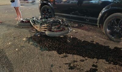 Jaru: Acidente deixa motociclista ferido no cruzamento da Ceará com Dom Pedro I