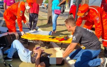 Jaru: Motociclista fica ferida após colidir na lateral de veículo na Avenida Dom Pedro I