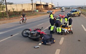Jaru: Acidente na BR-364 deixa motociclista ferido próximo à entrada da Linha 627