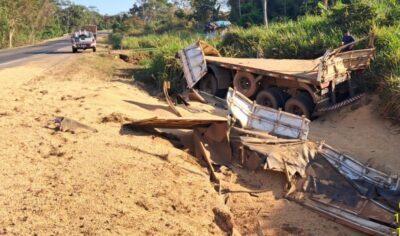 Jaru: Motorista com sinais de embriaguez se envolve em acidente com carreta na BR-364, próximo a Curva da Morte