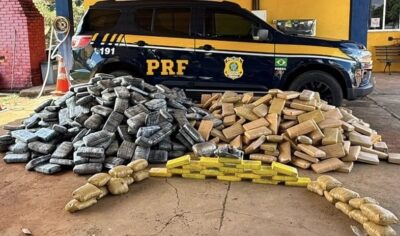 PRF apreende mais de uma tonelada de drogas em fundo falso de caminhão na BR-364 em Porto Velho
