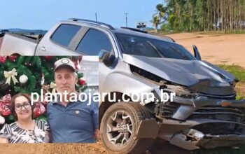 Casal morre após colisão entre carro e caminhonete na BR-364 em RO