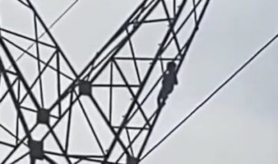 Menino de 5 anos sobe em torre e mobiliza Corpo de Bombeiros em Ariquemes