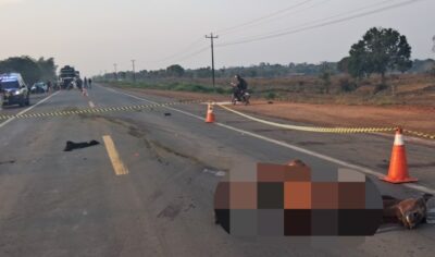 Motociclista morre após colisão com cavalo na BR-364 em Ariquemes