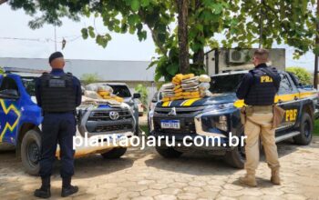 Ação conjunta entre Polícia Militar e PRF apreende 65 kg de maconha e prende motorista suspeito de tráfico de drogas em Buritis