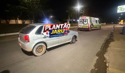 Jaru: Veículo com sinais de colisão é encontrado abandonado no meio da Avenida JK, na noite deste Sábado (10)